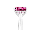 Platinum Princess Cut Pink Sapphire Solitaire Engagement Ring with Cathedral Setting and Four-Prong Mount_17