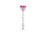 Platinum Princess Cut Pink Sapphire Solitaire Engagement Ring with Classic Band and Four-Prong Setting_26