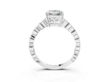 Platinum Princess Cut Solitaire Diamond Ring with Infinity Twist Band and Four-Prong Setting_16