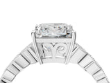 Platinum Princess Cut Solitaire Diamond Ring with Infinity Twist Band and Four-Prong Setting_17