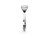 Platinum Princess Cut Solitaire Engagement Ring with Flat Band and Four-Prong Setting 2