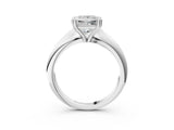 Platinum Princess Cut Solitaire Engagement Ring with Tapered Band and Four-Prong Setting 15