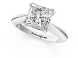 Platinum Princess Cut Solitaire Engagement Ring with Tapered Band and Four-Prong Setting 5