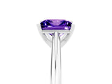 Platinum Princess Cut Tanzanite Solitaire Engagement Ring with Cathedral Setting and Four-Prong Mount_17