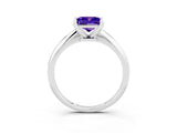 Platinum Princess Cut Tanzanite Solitaire Engagement Ring with Classic Band and Four-Prong Setting_15