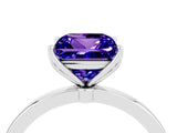 Platinum Princess Cut Tanzanite Solitaire Ring with Thin Band and Prong Setting_46