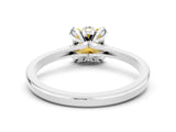 Platinum Princess Cut Yellow Sapphire Solitaire Ring with Flower Prong Setting and Classic Band_12
