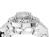 Platinum Princess Diamond Milgrain Marquise Filigree Engagement Ring with Prong Setting_10