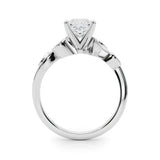 Platinum Princess Diamond Swirl Band with Prong Setting 1