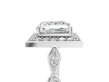 Platinum Princess Halo Diamond Engagement Ring with Twisted Band and Four-Prong Setting 1