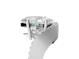 Platinum Princess Solitaire Diamond Engagement Ring with Pave Band and Four-Prong Setting