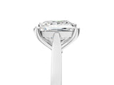 Platinum Princess Solitaire Diamond Ring with Four-Prong Setting and Tapered Band