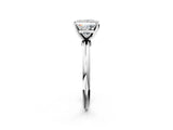Platinum Princess Solitaire Diamond Ring with Six-Prong Setting on a Classic Band 2