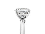 Platinum Princess Solitaire Diamond Ring with Six-Prong Setting on a Classic Band 5
