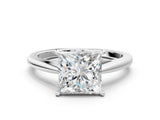 Platinum Princess Solitaire Engagement Ring with Four-Prong Setting and Classic Band 2