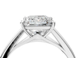 Platinum Princess Solitaire Engagement Ring with Four-Prong Setting and Classic Band