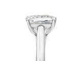 Platinum Princess Solitaire Engagement Ring with Six-Prong Setting and Classic Band