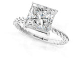 Platinum Princess Solitaire Twist Band Ring with Four-Prong Setting_13