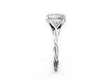 Platinum Princess Solitaire Twist Band Six-Prong Setting 3