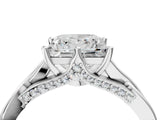 Platinum Princess Solitaire Twist Band Six-Prong Setting 5