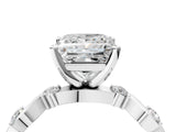 Platinum Princess Solitaire Twisted Band with Prong Setting