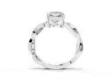 Platinum Princess Solitaire Twisted Pave Diamond Ring with Four-Prong Setting_3