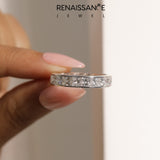 Platinum Princess cut diamond Eternity Band with Channel Set_66