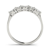 14K White Gold Prong Set Round Diamond Half-Eternity Band