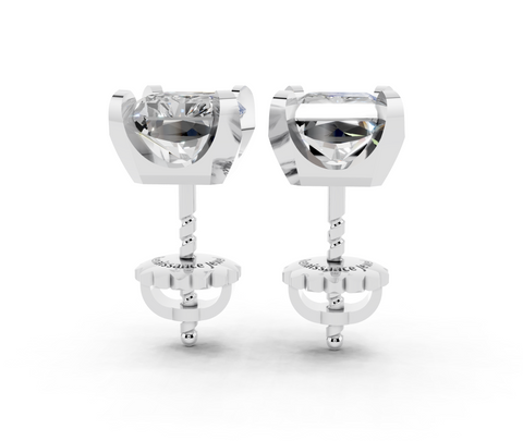 Platinum 1.08 Carat D VVS2 Radiant Brilliant Diamond Stud Earrings