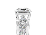 Platinum Radiant Brilliant Solitaire with Side Stones on a Pave Band and Four-Prong Setting_19