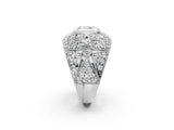 Platinum Radiant Cut Brilliant Halo Pave Diamond Milgrain Ring_15