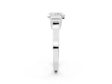 Platinum Radiant Cut Brilliant Solitaire Diamond Ring with Channel Set Band and Bar Prong Setting_14