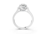 Platinum Radiant Cut Brilliant Solitaire Diamond Ring with Channel Set Band and Bar Prong Setting_15