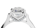 Platinum Radiant Cut Brilliant Solitaire Diamond Ring with Channel Set Band and Bar Prong Setting_16