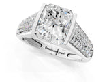 Platinum Radiant Cut Cut Diamond Channel Set Pave Band with Tension Prong Setting_8