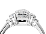 Platinum Radiant Cut Cut Diamond Cluster Ring with Solitaire Band and Four-Prong Setting_11