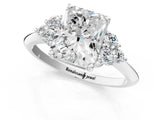 Platinum Radiant Cut Cut Diamond Cluster Ring with Solitaire Band and Four-Prong Setting_8