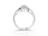 Platinum Radiant Cut Cut Diamond Halo Engagement Ring with Open Split Pavé Band_16
