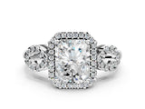 Platinum Radiant Cut Cut Halo Diamond Infinity Band with Four-Prong Setting_13