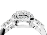Platinum Radiant Cut Cut Halo Diamond Infinity Band with Four-Prong Setting_17