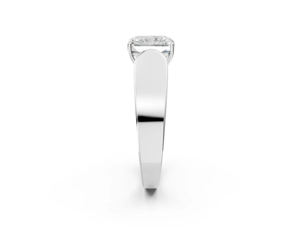 Platinum Radiant Cut Channel Set Engagement Ring Setting with Accented Shoulders on Wide Band