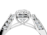 Platinum Radiant Cut Diamond Channel Set Solitaire Ring with Four-Prong Setting_14