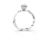 Platinum Radiant Cut Diamond Engagement Ring with Side Stone Accents and Four-Prong Setting_40
