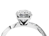 Platinum Radiant Cut Diamond Engagement Ring with Side Stone Accents and Four-Prong Setting_41