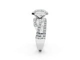 Platinum Radiant Cut Diamond Halo Ring with Round Split Shank and Prong Setting_2