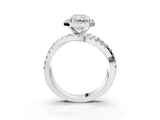 Platinum Radiant Cut Diamond Halo Ring with Round Split Shank and Prong Setting_3