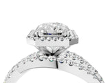 Platinum Radiant Cut Diamond Halo Ring with Round Split Shank and Prong Setting_4