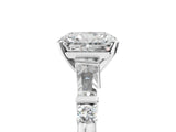 Platinum Radiant Cut Diamond Ring with Baguette Side Stones, Channel Set Band, and Four-Prong Setting_18