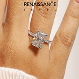 Platinum Radiant Cut Diamond Ring with Pavé Band and Four-Prong Setting_230