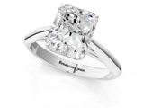 Platinum Radiant Cut Diamond Solitaire Engagement Ring with Cathedral Setting and Four-Prong Mount_15
